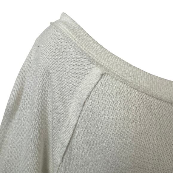 Free People We The Free Waffle Knit Scoop Neck Thermal Tunic Tee Shirt Size XS - Picture 3 of 7